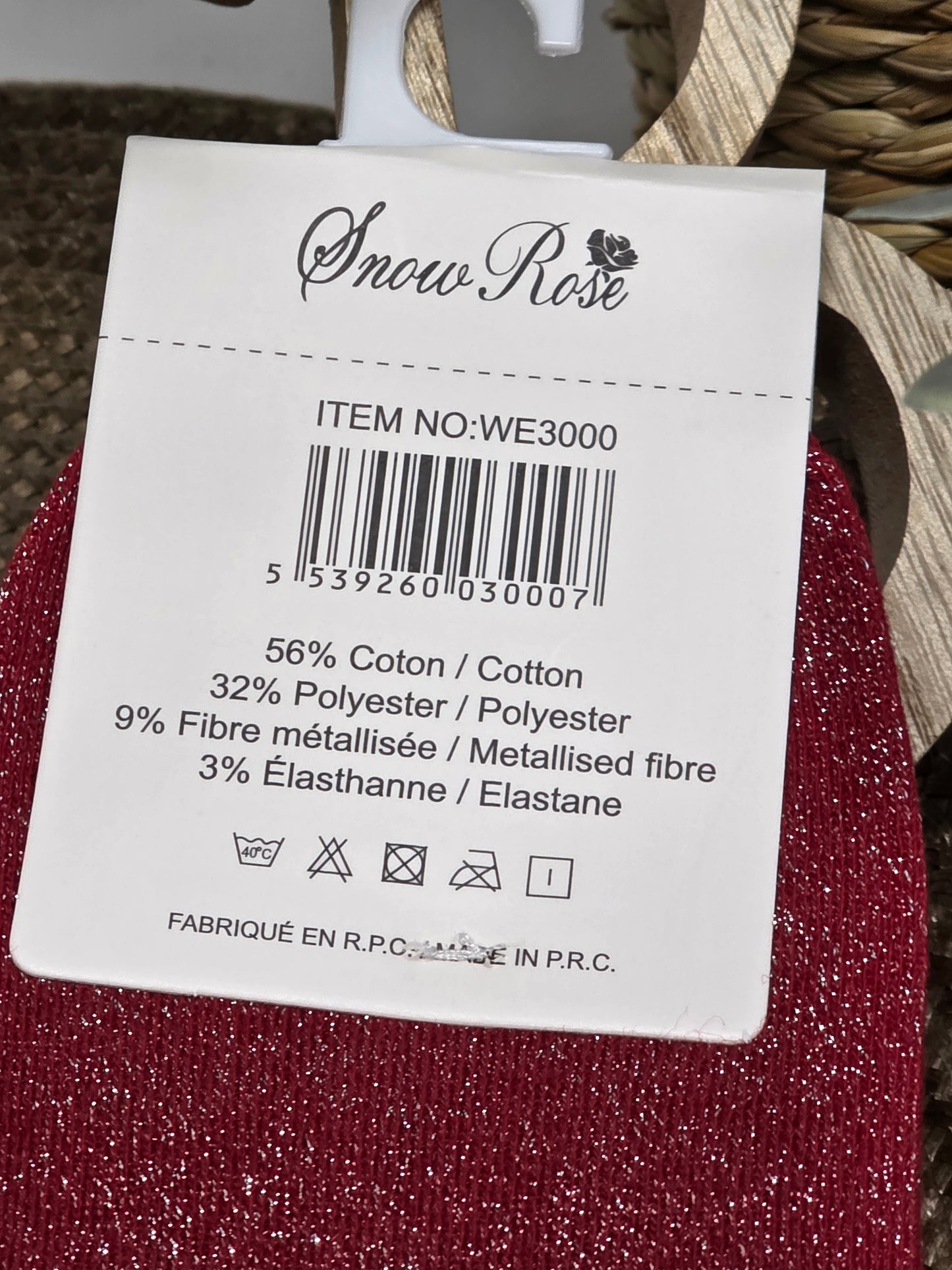 BICHETTE - Chaussette à Paillette Enfant Rouge Foncé