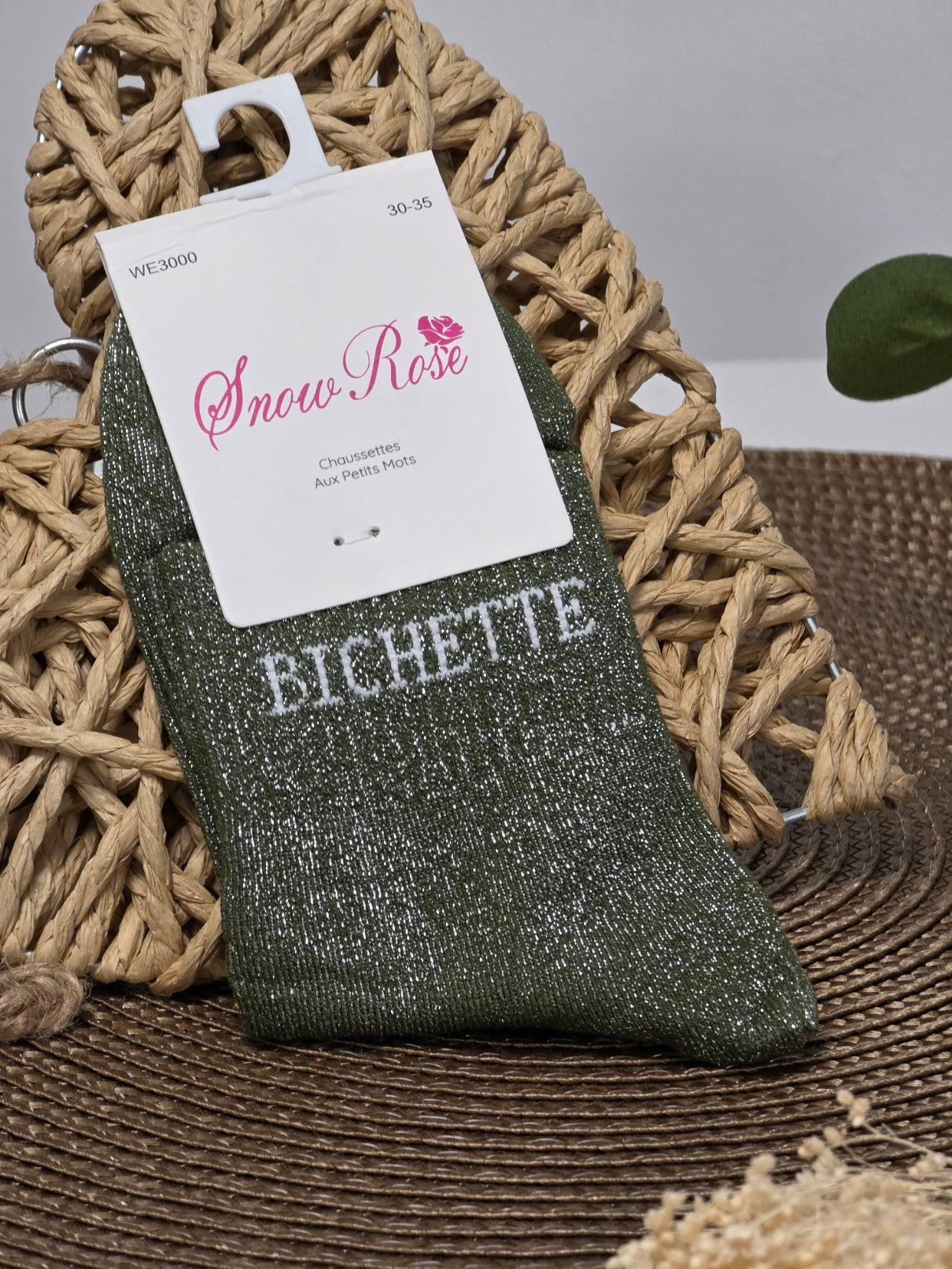 BICHETTE - Chaussette à Paillette Enfant Vert