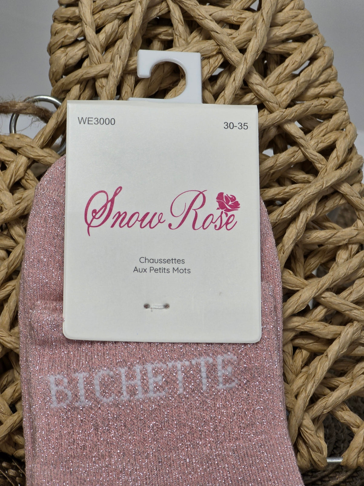 BICHETTE - Chaussette à Paillette Enfant Rose Clair