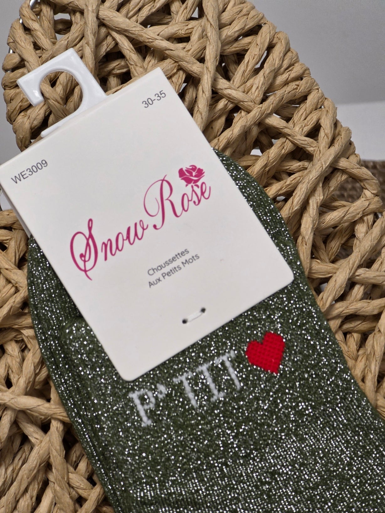 PETIT COEUR - Chaussette à Paillette Enfant Vert