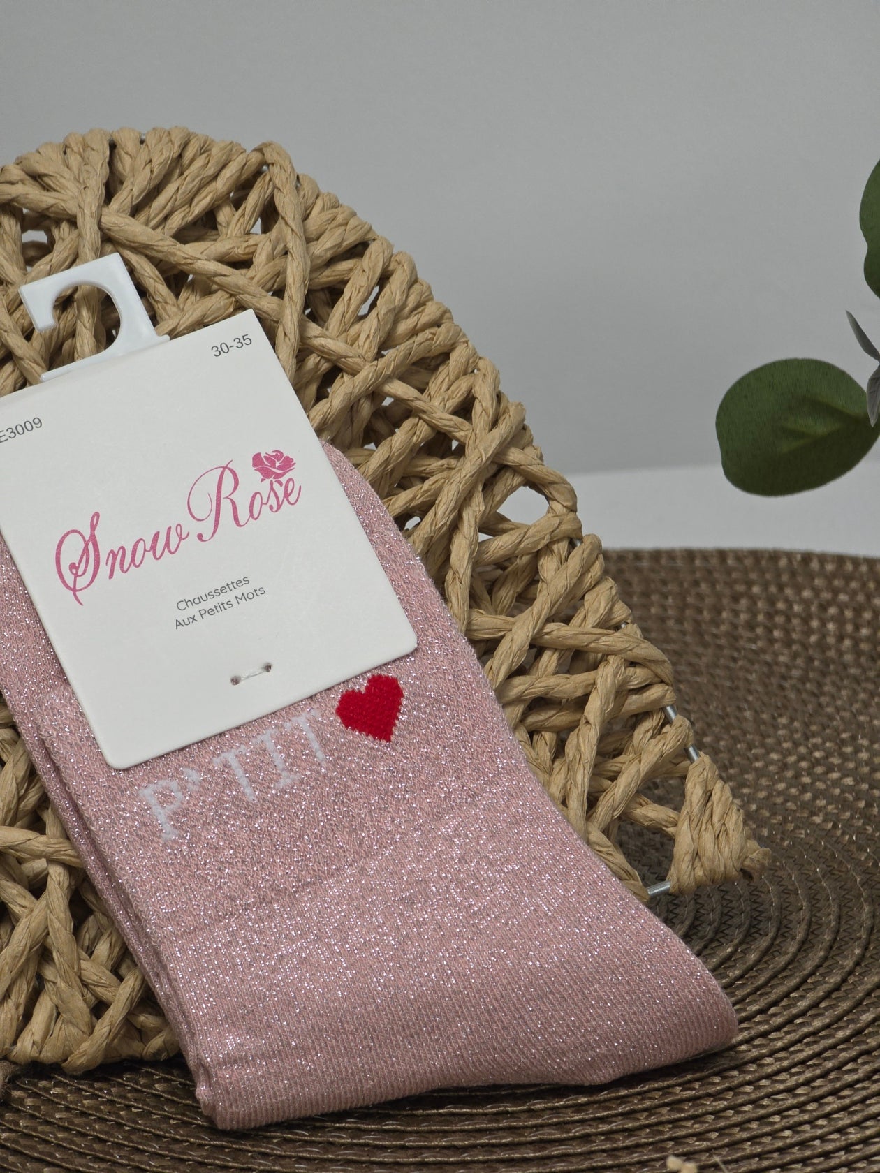 PETIT COEUR - Chaussette à Paillette Enfant Rose Clair