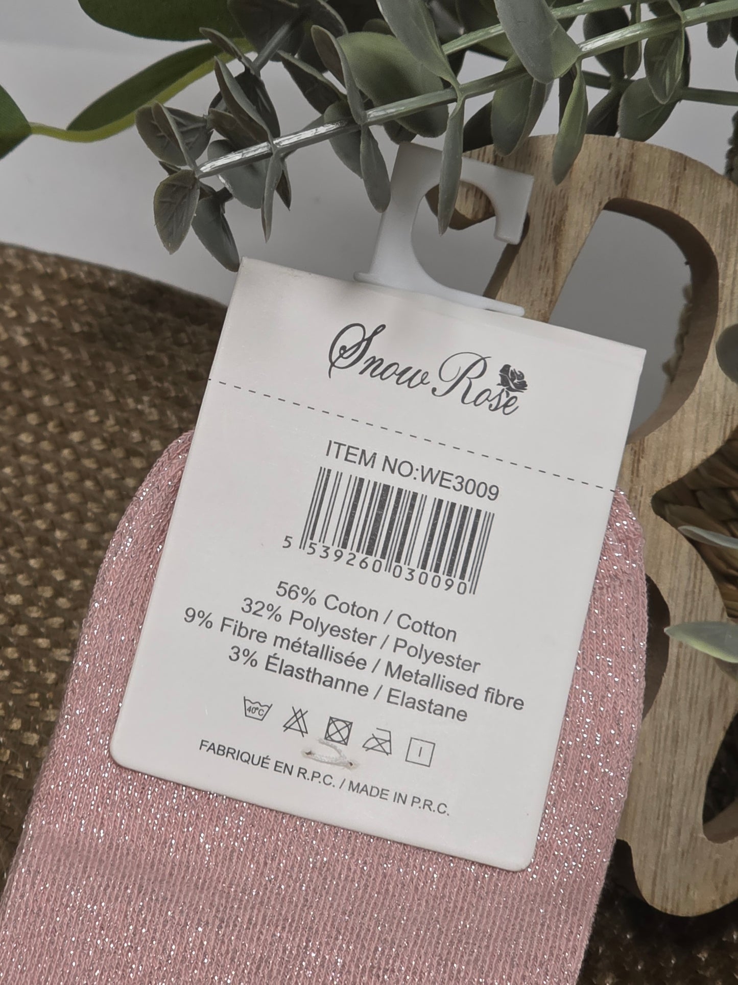 PETIT COEUR - Chaussette à Paillette Enfant Rose Clair