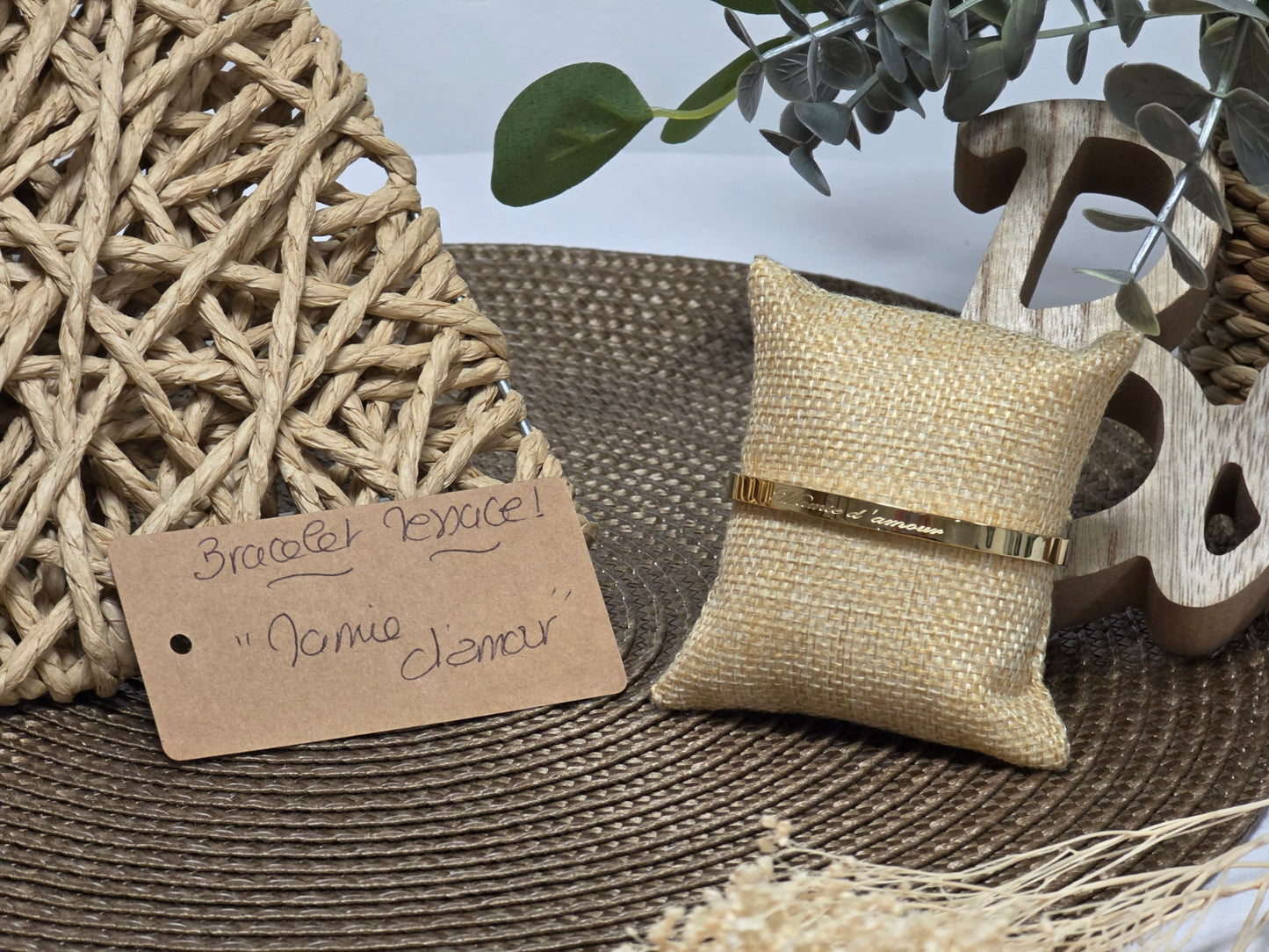 LES BRACELETS A MESSAGE " MAMIE D'AMOUR " Doré