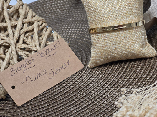 LES BRACELETS A MESSAGE " MAMIE D'AMOUR " Doré