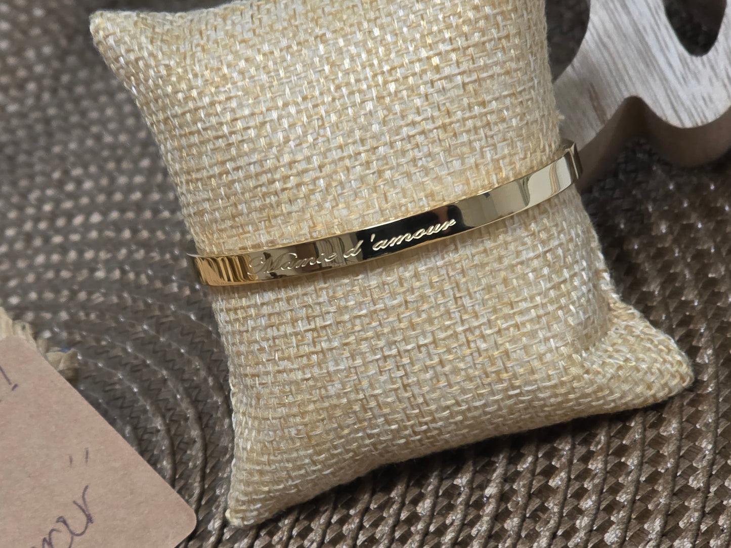 LES BRACELETS A MESSAGE " MAMIE D'AMOUR " Doré