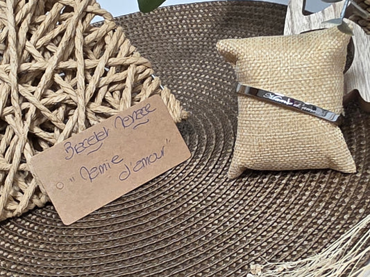 LES BRACELETS A MESSAGE " MAMIE D'AMOUR " Argenté