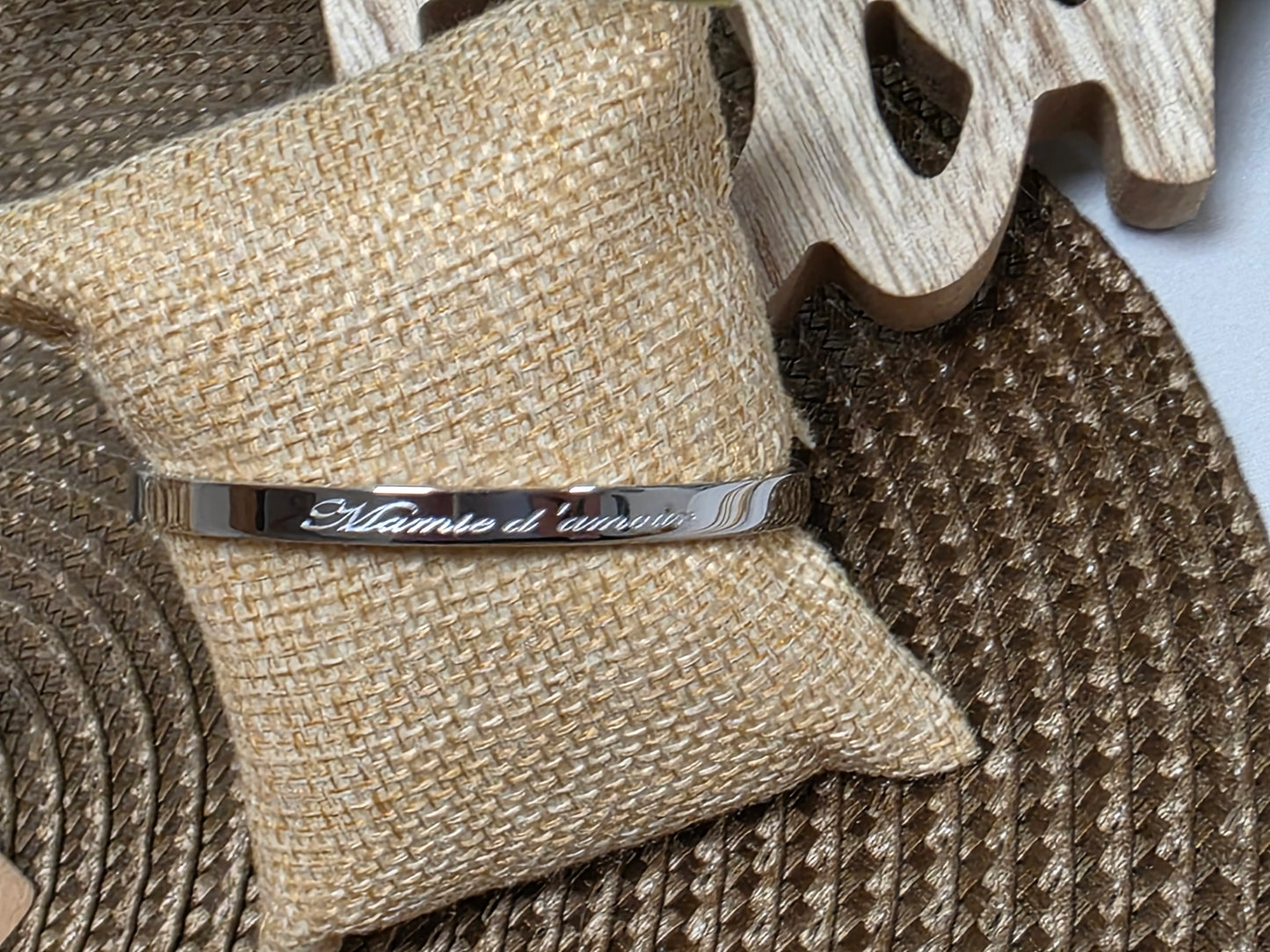 LES BRACELETS A MESSAGE " MAMIE D'AMOUR " Argenté