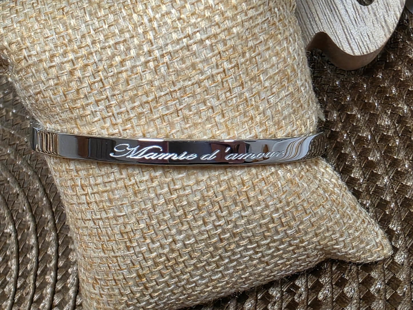 LES BRACELETS A MESSAGE " MAMIE D'AMOUR " Argenté