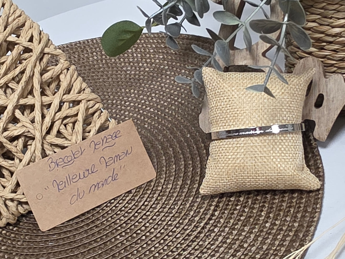 LES BRACELETS A MESSAGE " MEILLEURE MAMAN DU MONDE " Argenté