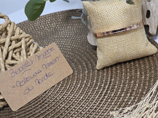 LES BRACELETS A MESSAGE " MEILLEURE MAMAN DU MONDE " Cuivré