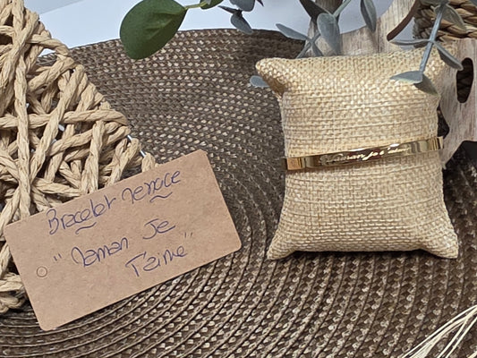 LES BRACELETS A MESSAGE " MAMAN JE T'AIME " Doré