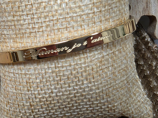 LES BRACELETS A MESSAGE " MAMAN JE T'AIME " Doré