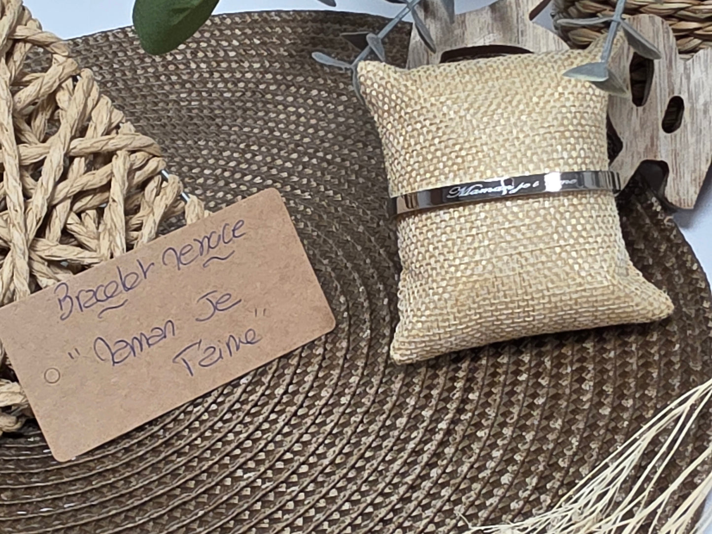 LES BRACELETS A MESSAGE " MAMAN JE T'AIME " Argenté