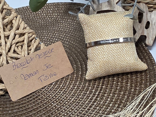 LES BRACELETS A MESSAGE " MAMAN JE T'AIME " Argenté