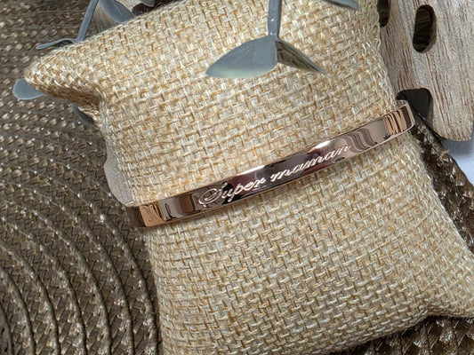 LES BRACELETS A MESSAGE " SUPER MAMAN " Cuivré