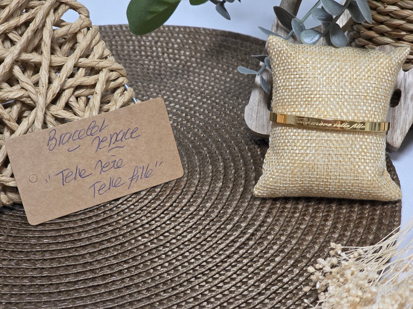 LES BRACELETS A MESSAGE " TELLE MERE TELLE FILLE " Doré