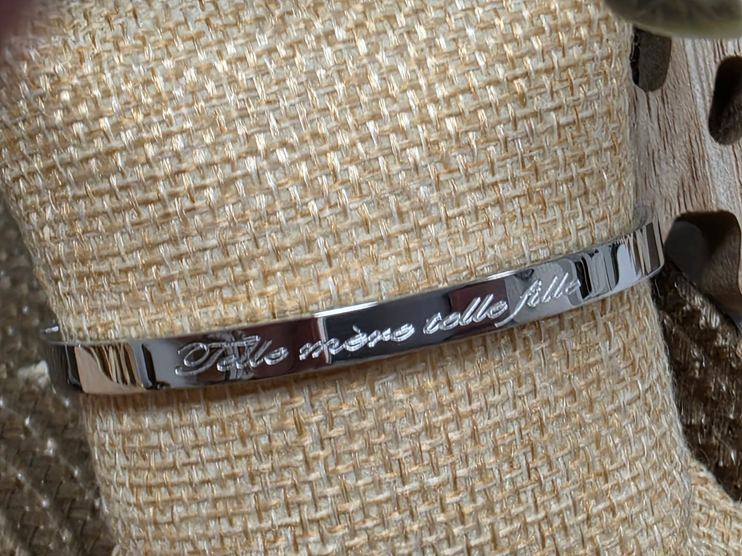 LES BRACELETS A MESSAGE " TELLE MERE TELLE FILLE " Argenté