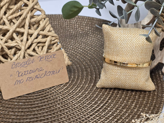LES BRACELETS A MESSAGE " MARRAINE - MA REINE D'AMOUR " Doré