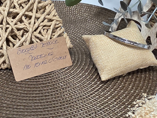 LES BRACELETS A MESSAGE " MARRAINE - MA REINE D'AMOUR " Argenté