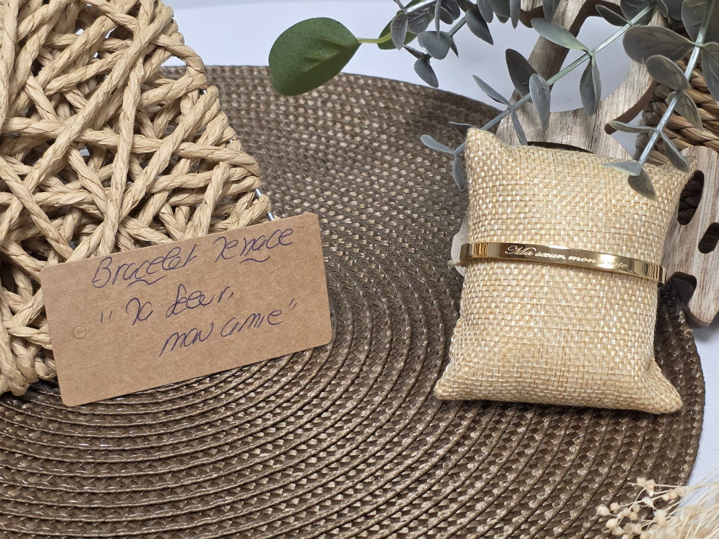 LES BRACELETS A MESSAGE " MA SOEUR, MON AMIE " Doré