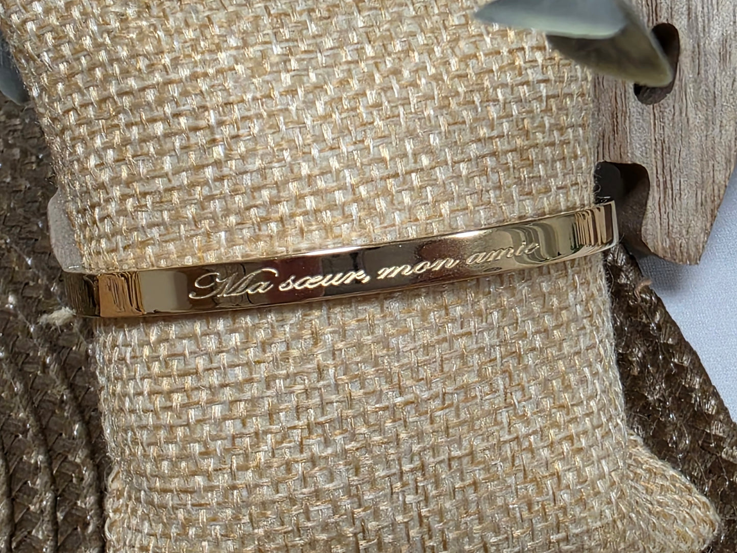 LES BRACELETS A MESSAGE " MA SOEUR, MON AMIE " Doré