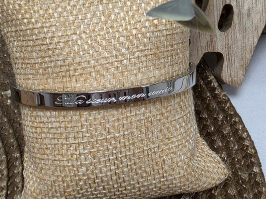 LES BRACELETS A MESSAGE " MA SOEUR, MON AMIE " Argenté