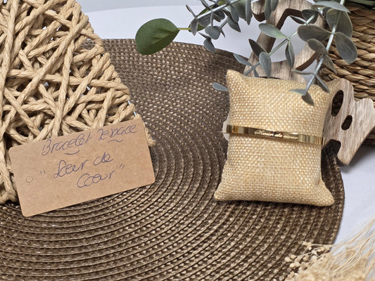 LES BRACELETS A MESSAGE " SOEUR DE COEUR " Doré