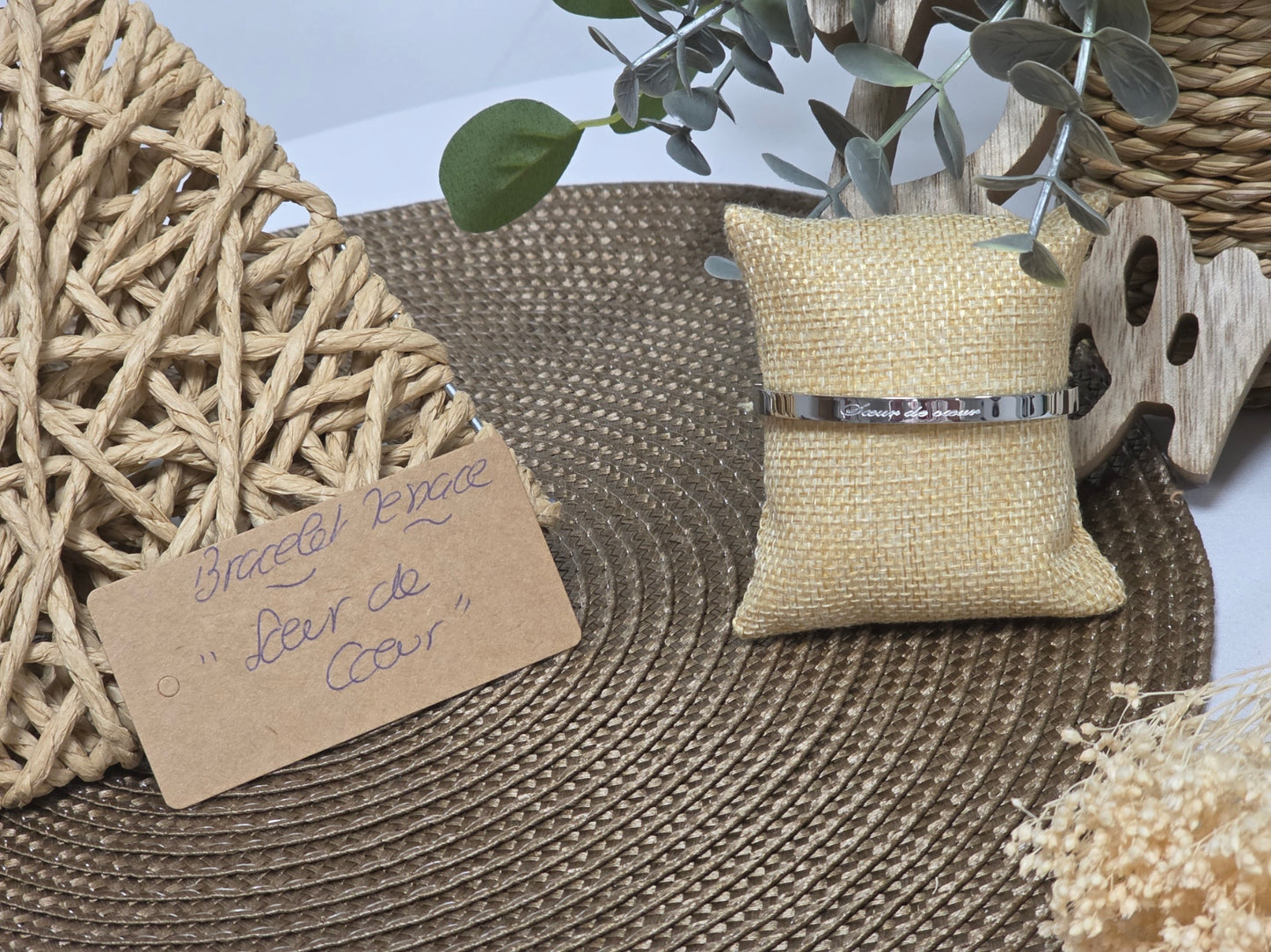 LES BRACELETS A MESSAGE " SOEUR DE COEUR " Argenté