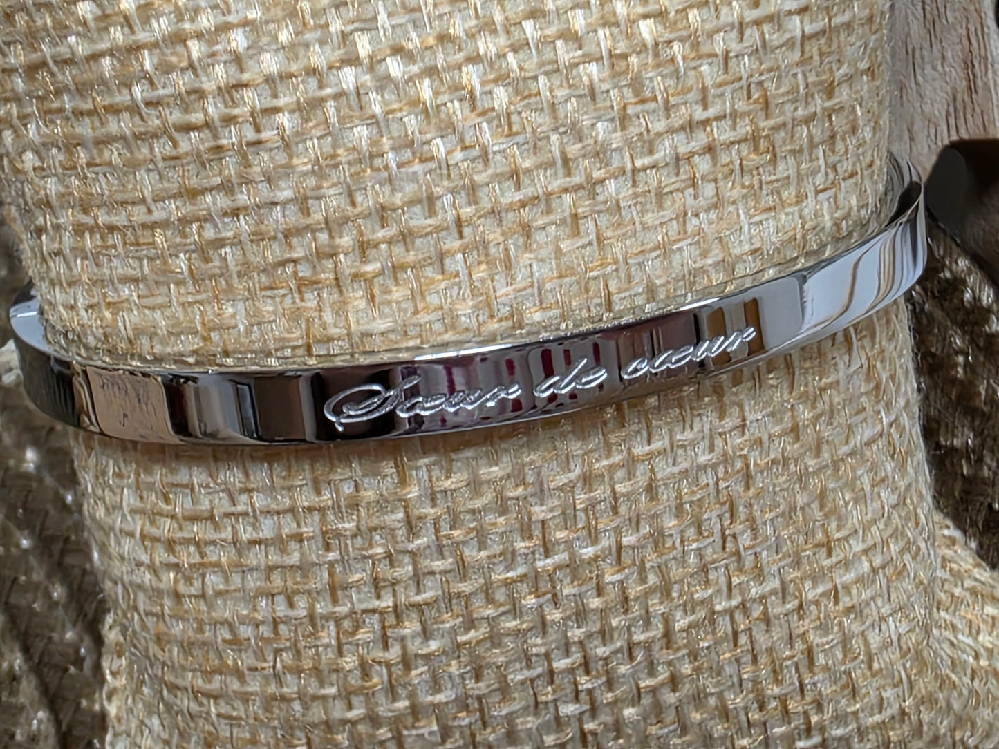 LES BRACELETS A MESSAGE " SOEUR DE COEUR " Argenté
