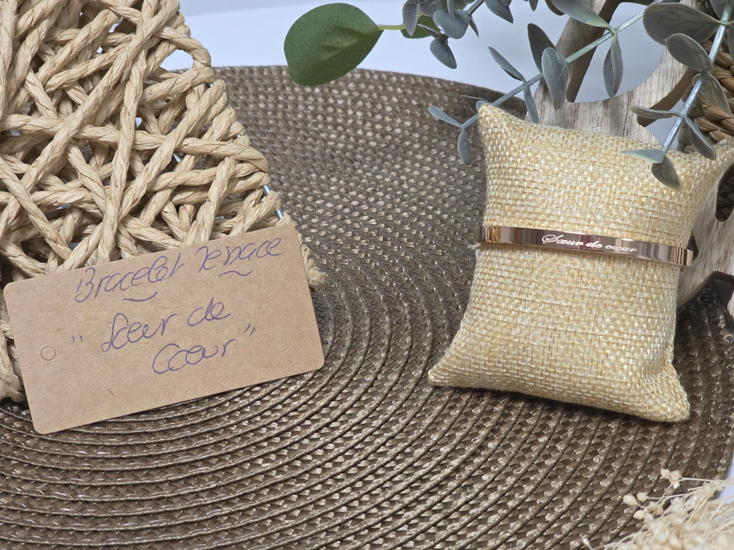 LES BRACELETS A MESSAGE " SOEUR DE COEUR " Cuivré