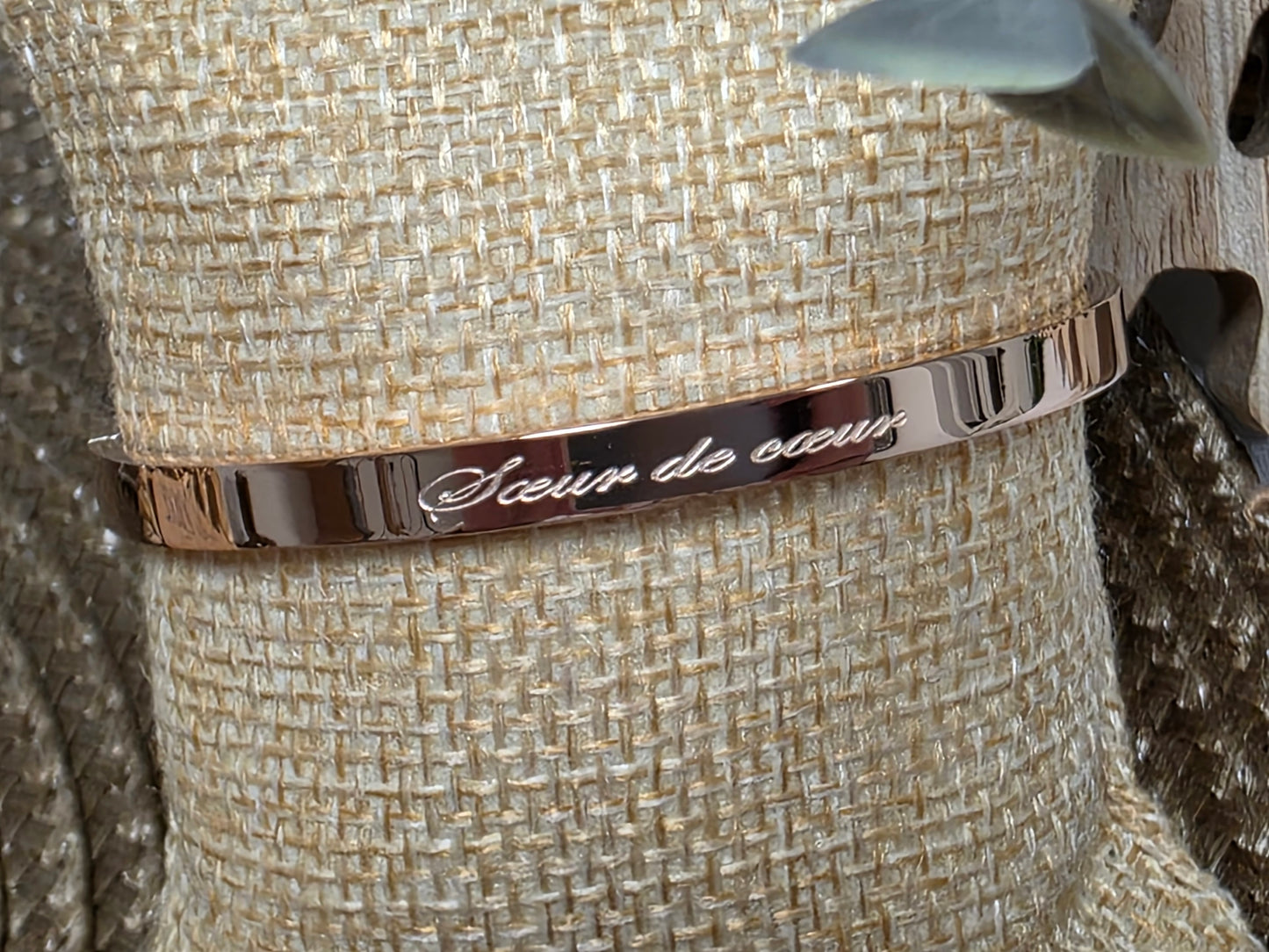 LES BRACELETS A MESSAGE " SOEUR DE COEUR " Cuivré