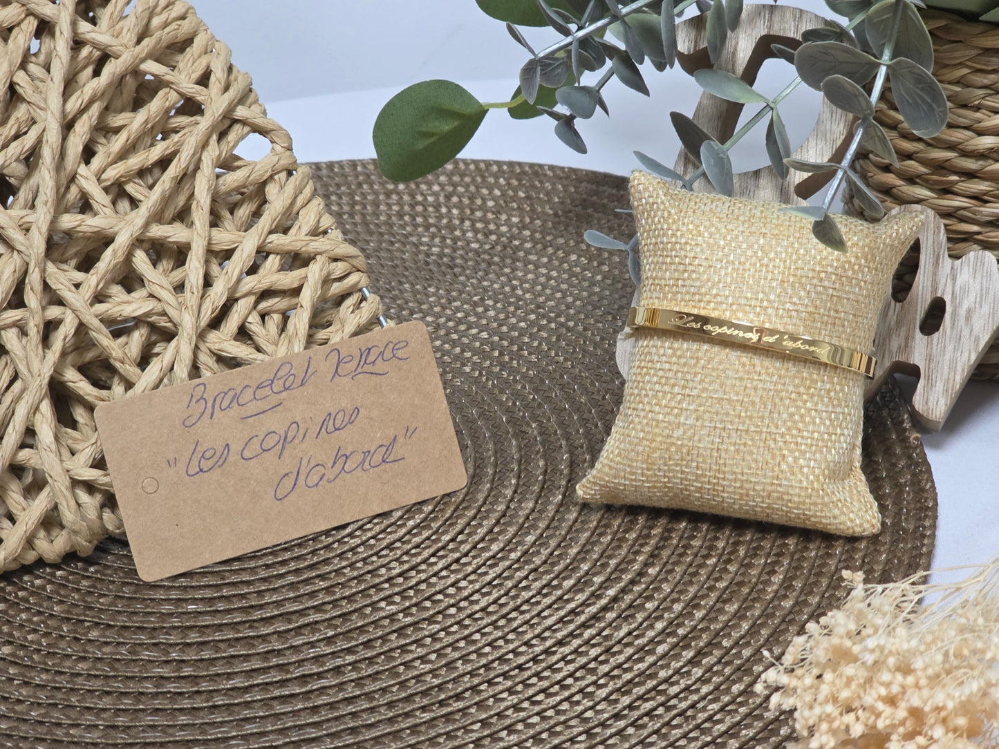 LES BRACELETS A MESSAGE " LES COPINES D'ABORD " Doré