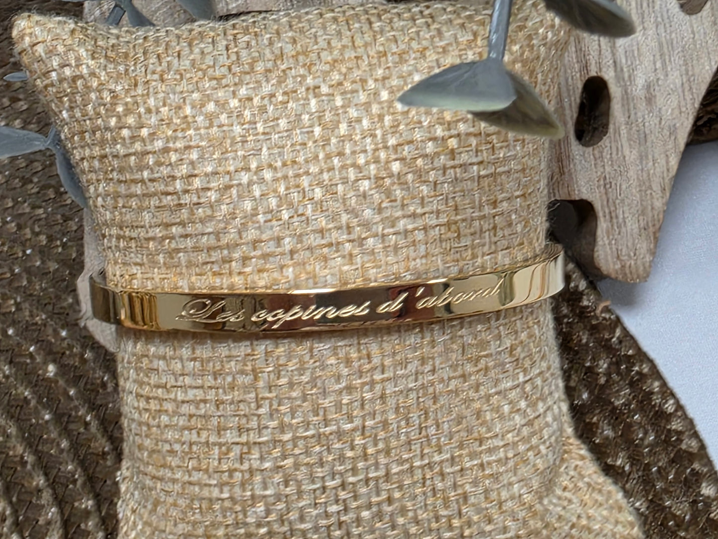 LES BRACELETS A MESSAGE " LES COPINES D'ABORD " Doré