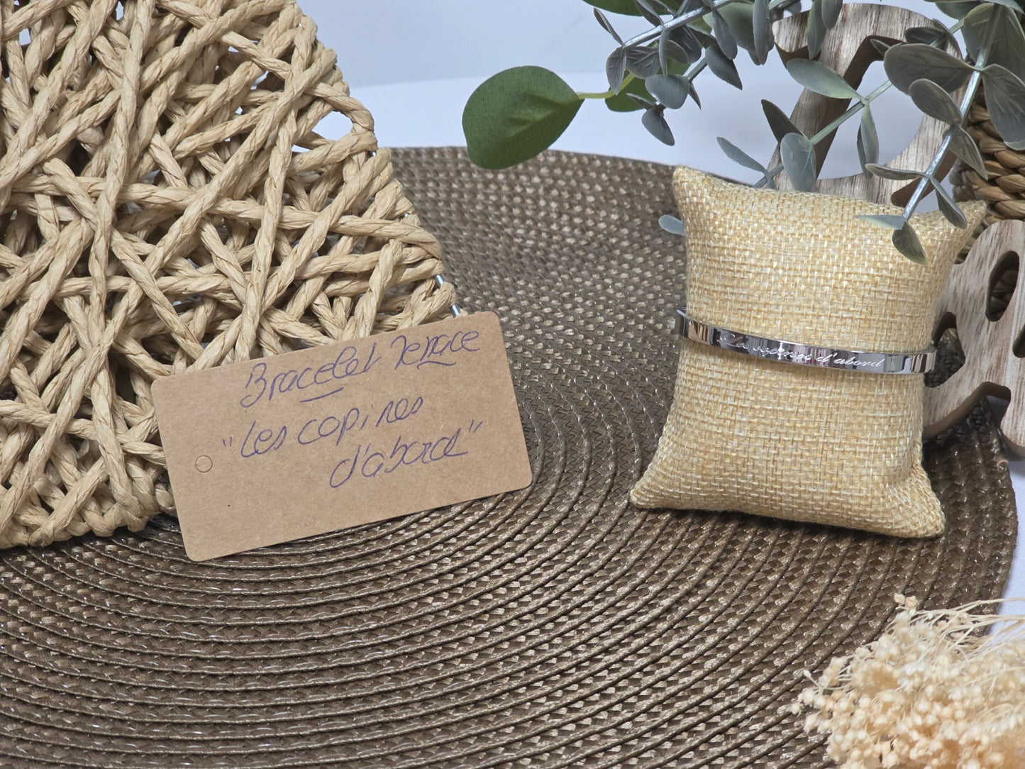 LES BRACELETS A MESSAGE " LES COPINES D'ABORD " Argenté