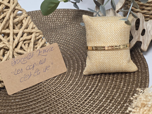 LES BRACELETS A MESSAGE " LES COPINES C'EST LA VIE " Doré