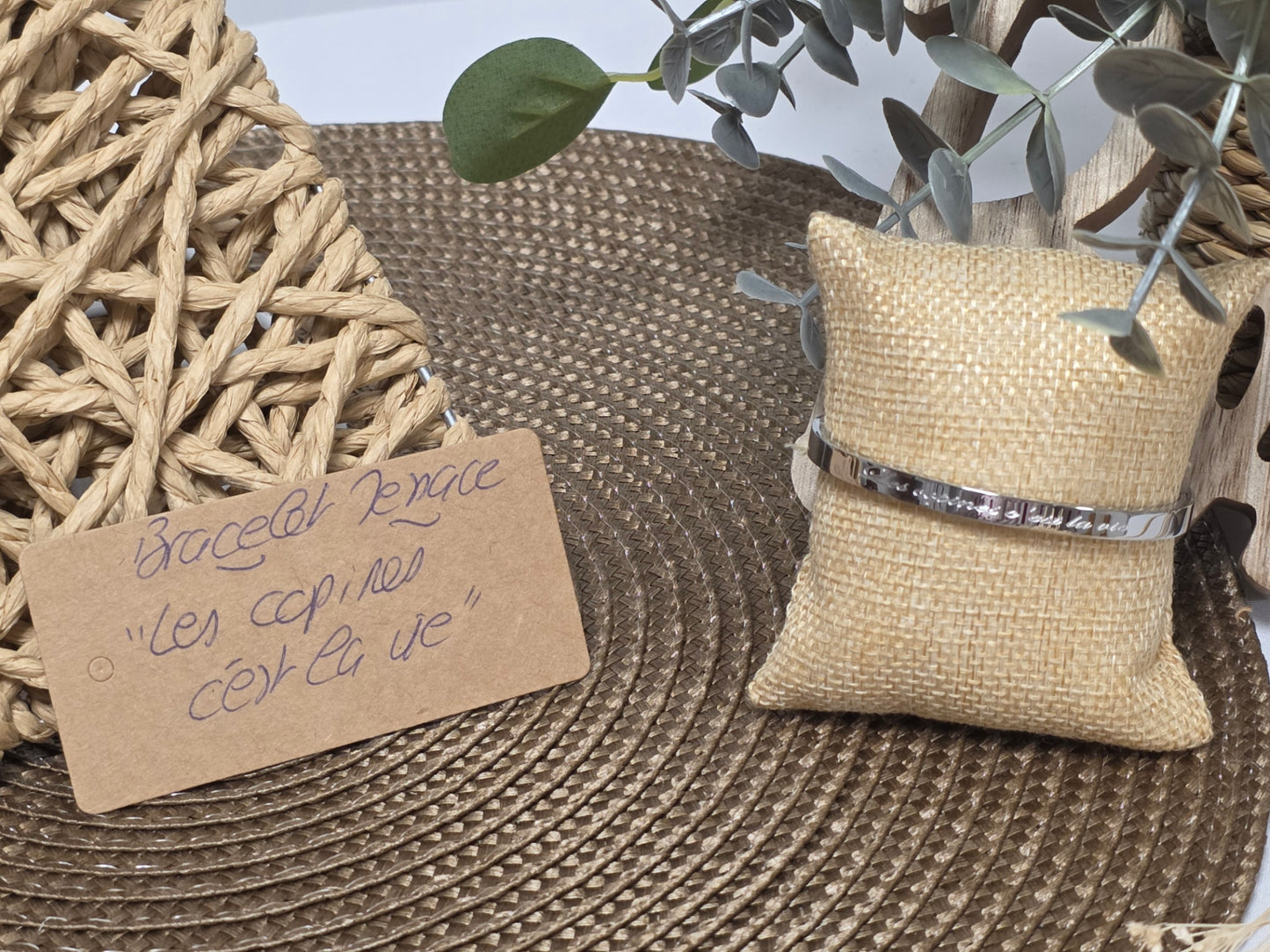 LES BRACELETS A MESSAGE " LES COPINES C'EST LA VIE " Argenté