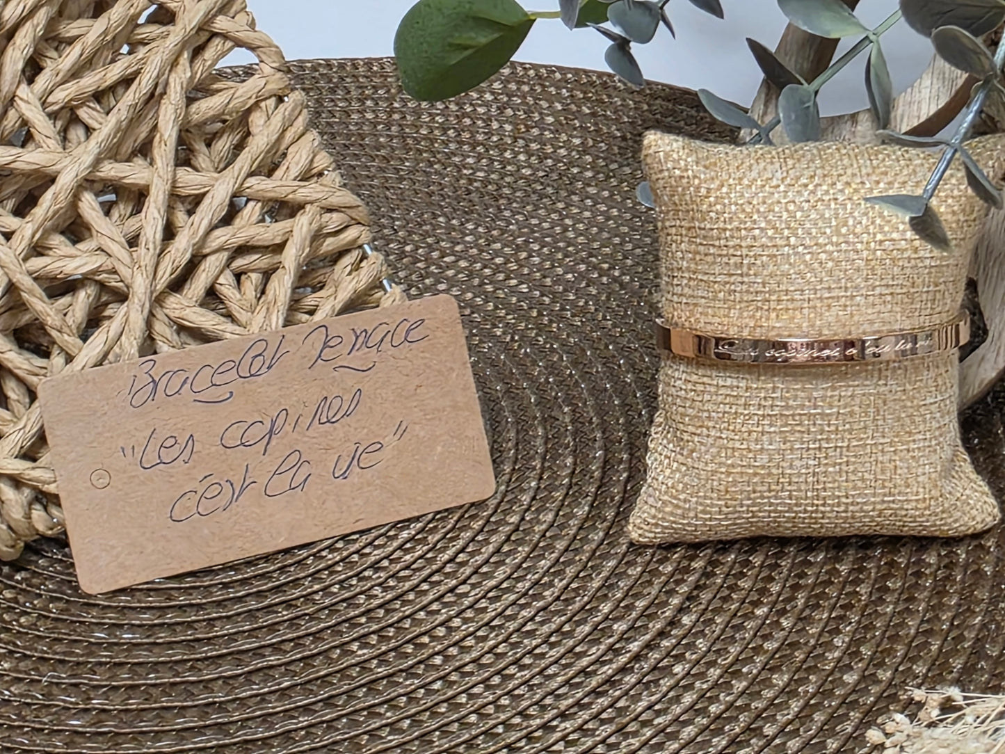 LES BRACELETS A MESSAGE " LES COPINES C'EST LA VIE " Cuivré