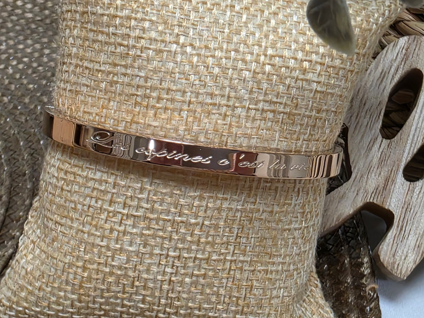 LES BRACELETS A MESSAGE " LES COPINES C'EST LA VIE " Cuivré