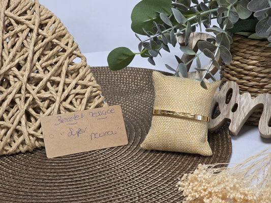 LES BRACELETS A MESSAGE " SUPER NOUNOU " Doré