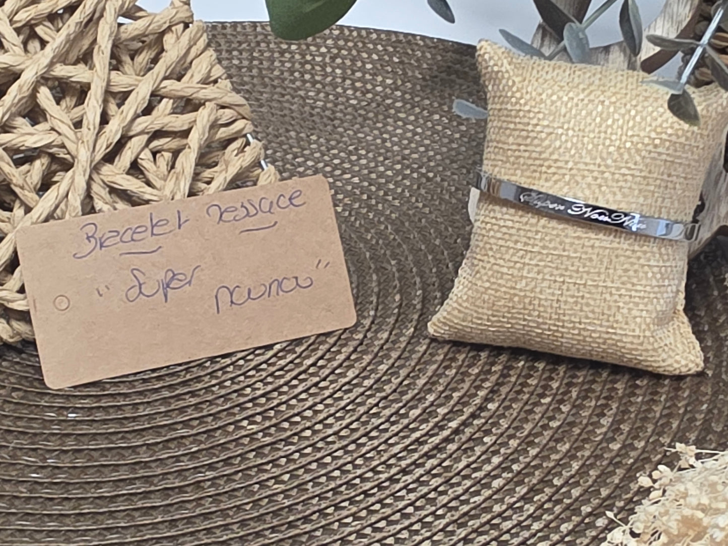LES BRACELETS A MESSAGE " SUPER NOUNOU " Argenté