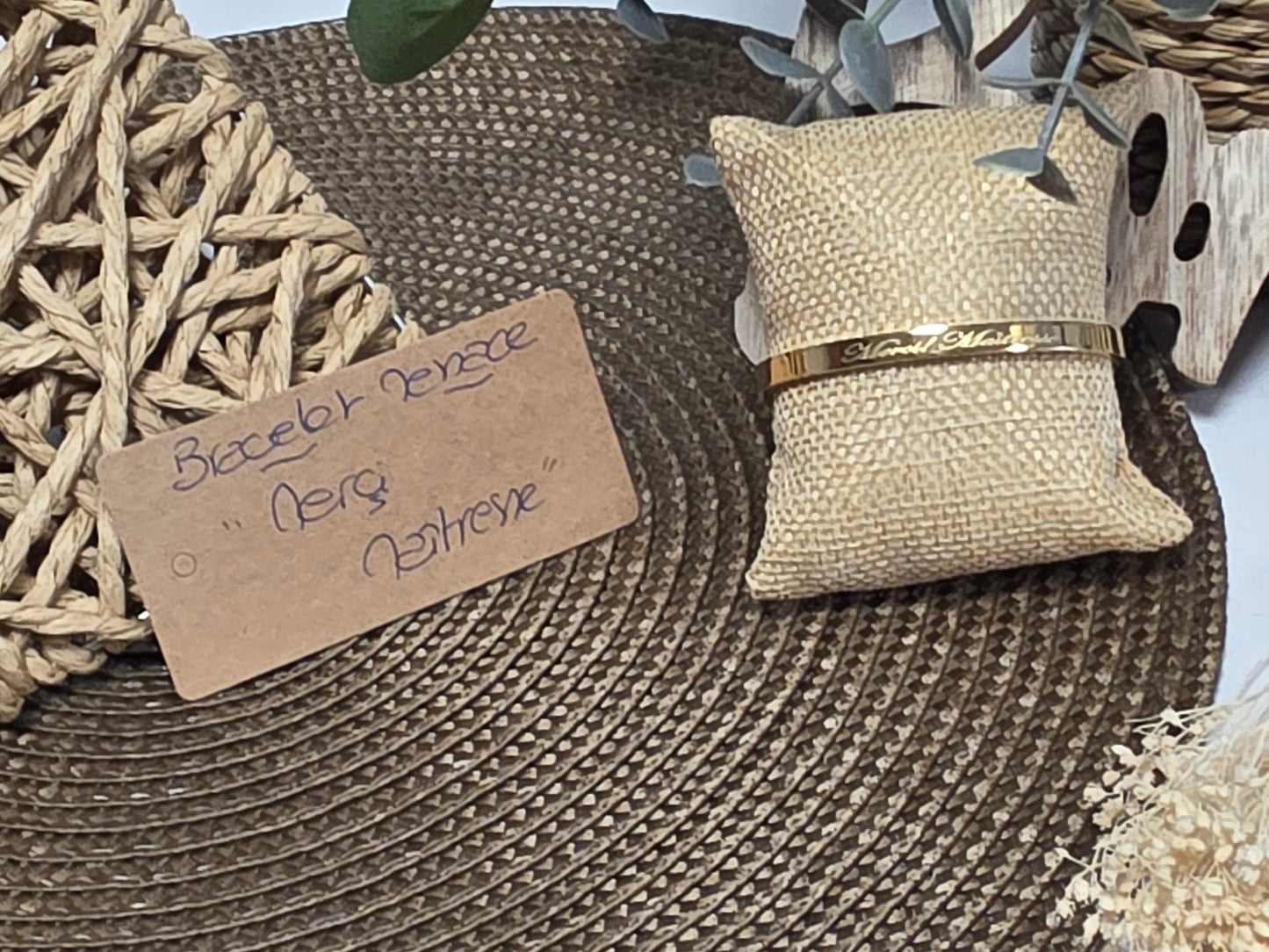 LES BRACELETS A MESSAGE " MERCI MAITRESSE " Doré