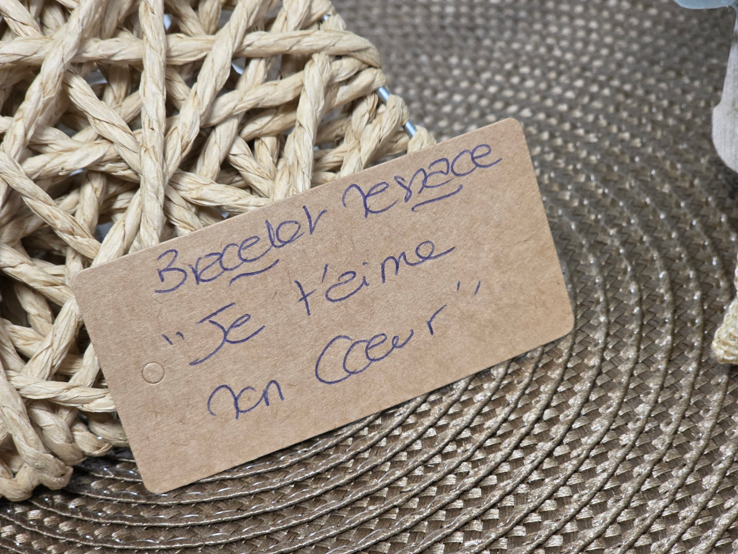 LES BRACELETS A MESSAGE " JE T'AIME MON COEUR " Doré