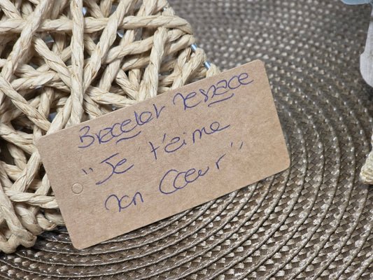 LES BRACELETS A MESSAGE " JE T'AIME MON COEUR " Doré