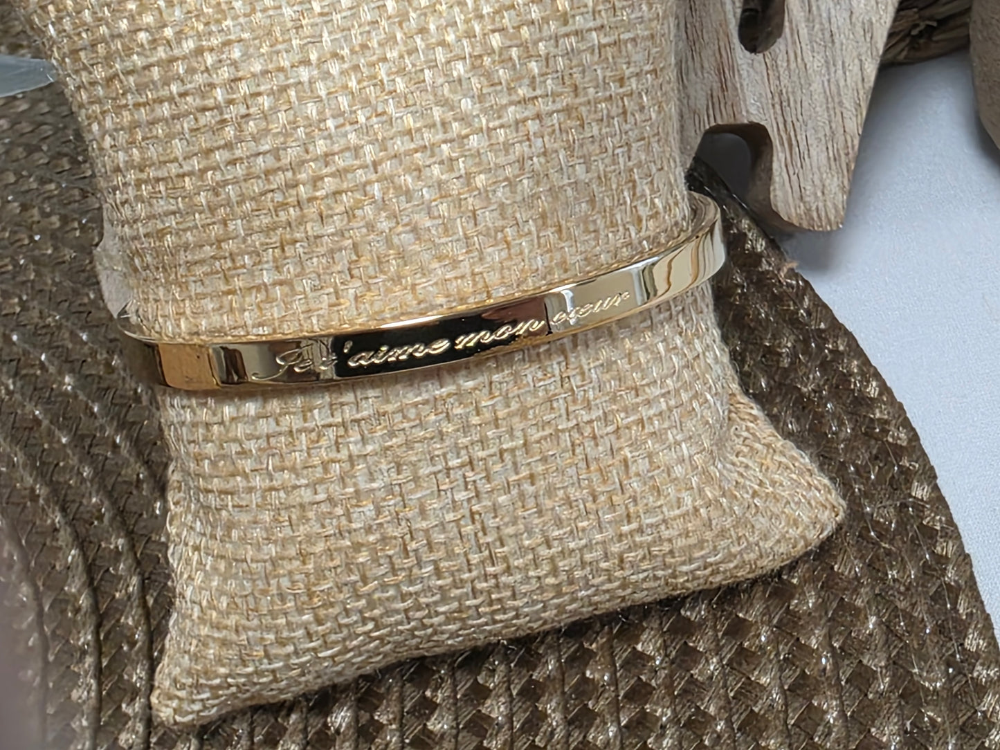 LES BRACELETS A MESSAGE " JE T'AIME MON COEUR " Doré