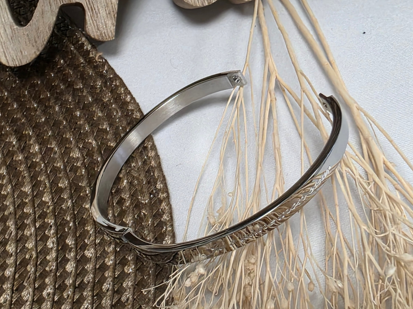 LES BRACELETS A MESSAGE " JE T'AIME MON COEUR " Argenté