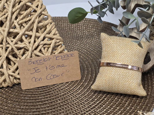 LES BRACELETS A MESSAGE " JE T'AIME MON COEUR " Cuivré