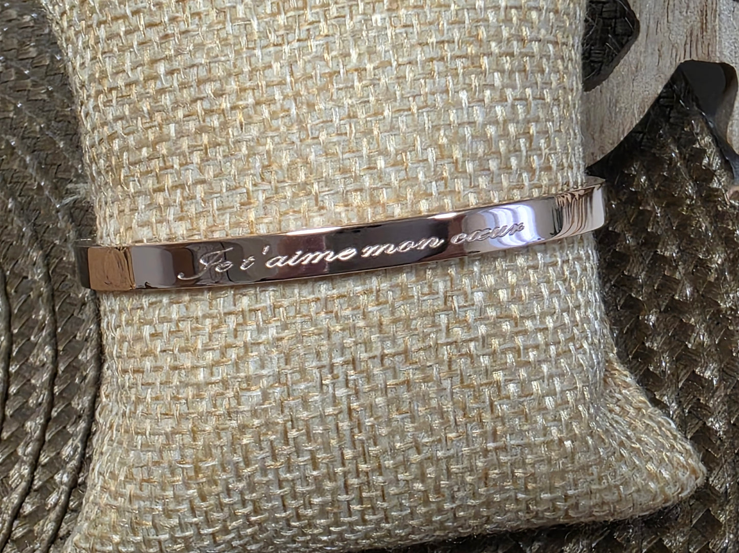 LES BRACELETS A MESSAGE " JE T'AIME MON COEUR " Cuivré