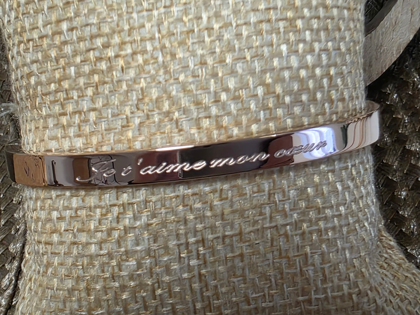 LES BRACELETS A MESSAGE " JE T'AIME MON COEUR " Cuivré