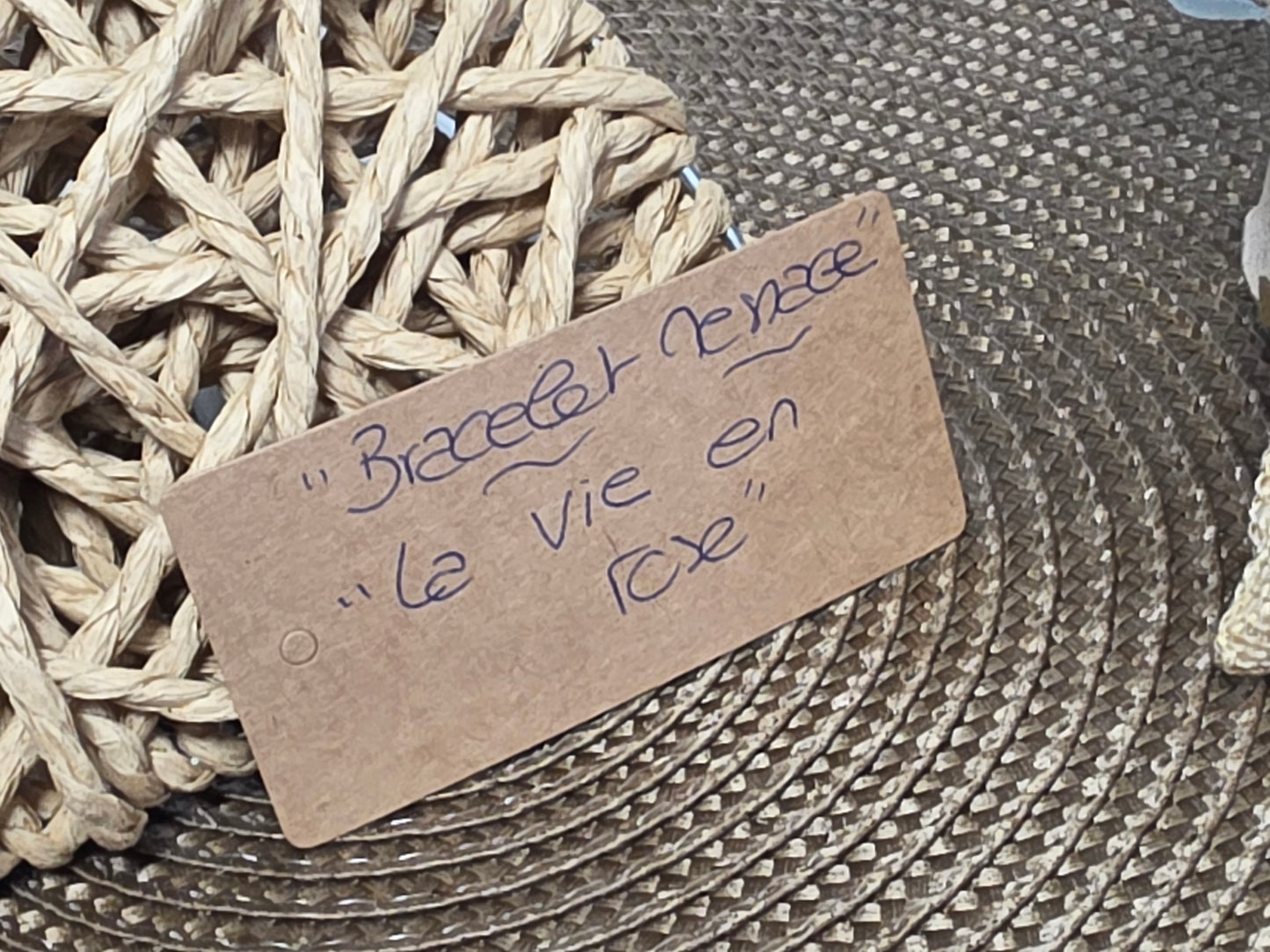 LES BRACELETS A MESSAGE " LA VIE EN ROSE " Doré