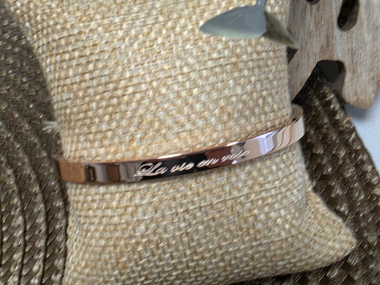 LES BRACELETS A MESSAGE " LA VIE EN ROSE " Cuivré